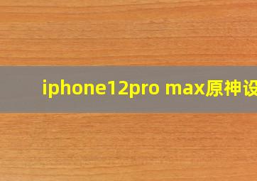 iphone12pro max原神设置